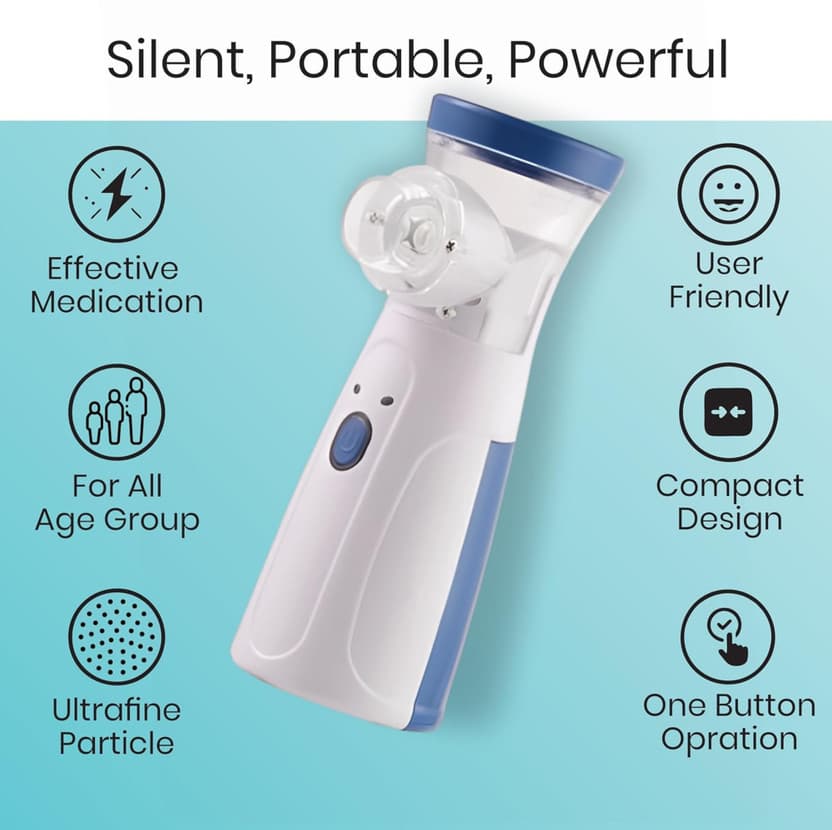 Portable Mesh Nebulizer + Digital Thermometer Combo